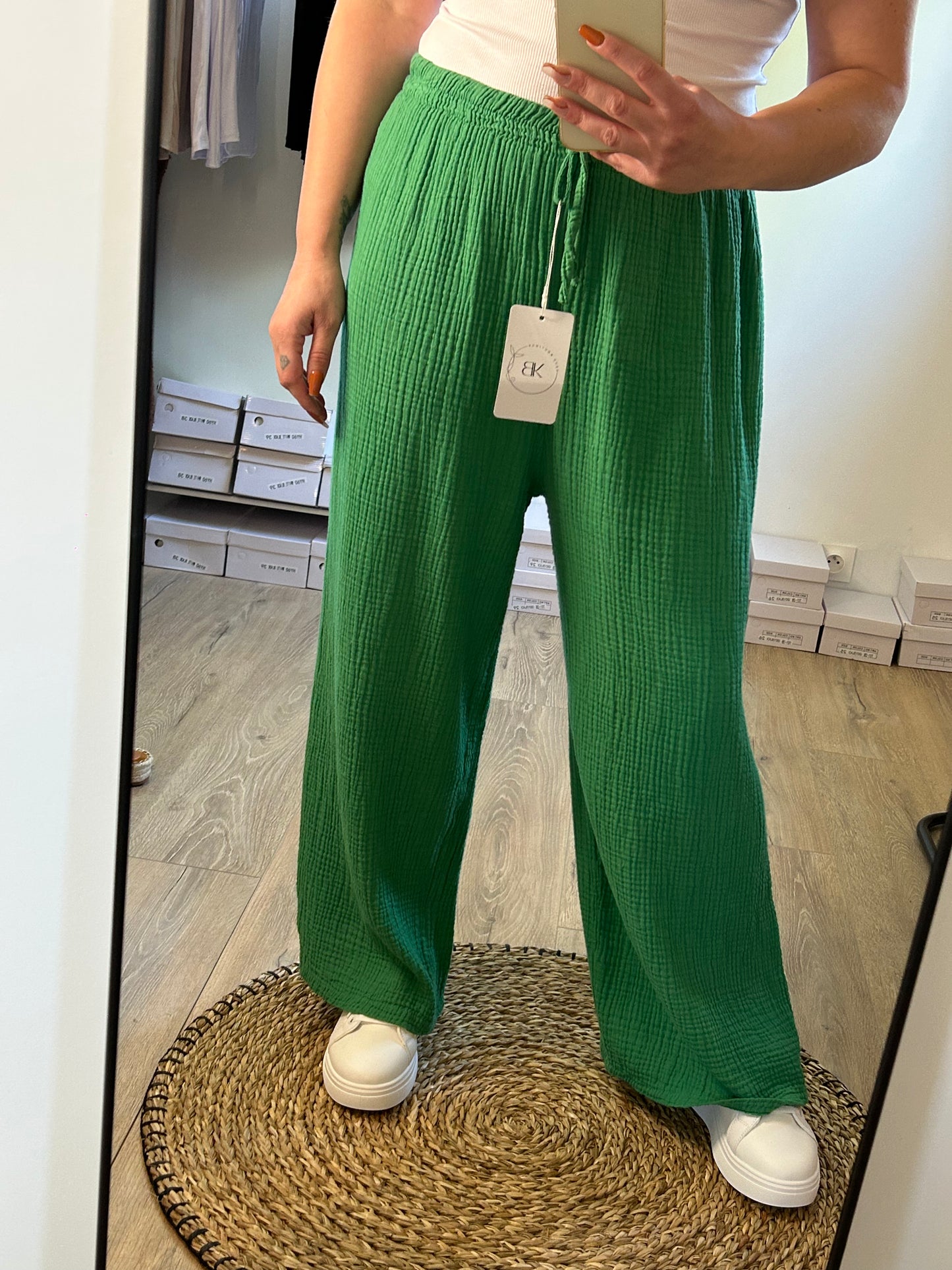 Pantalon fluide vert