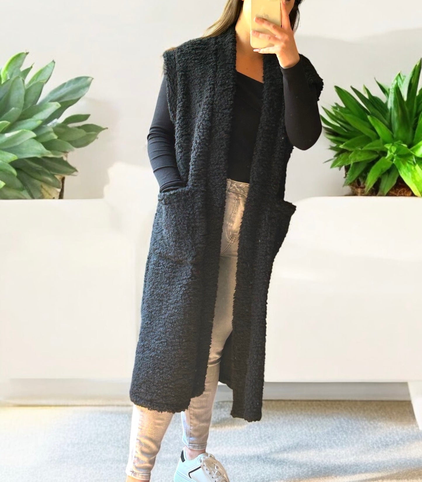 Gilet long sans manches