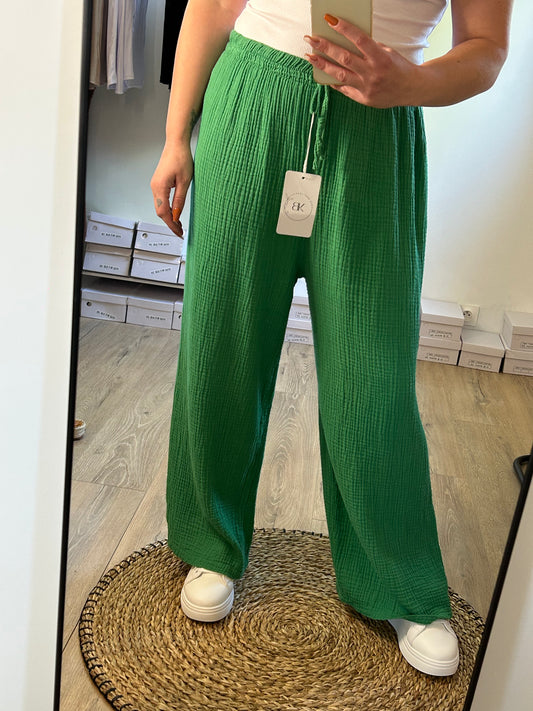 Pantalon fluide vert